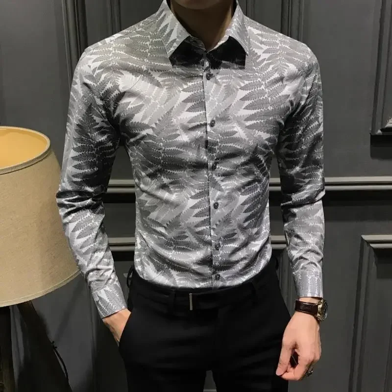 

Wasteland-style British Print Shirt Durable and Sun Protective Korean-style High-end Men's Shirt for Daily Wear JJ911