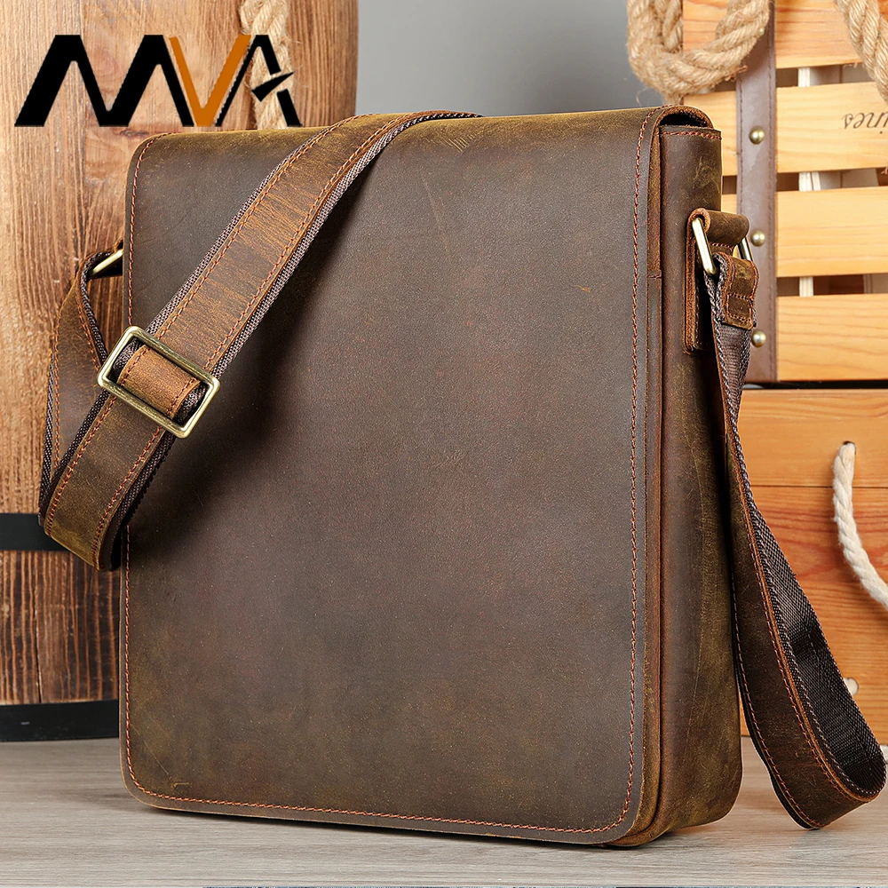 

MVA Retro Men's Messenger Bags Genuine Leather Shoulder Crossbody Bag Male Business Bag for Men Casual Tote Handbag Fashion New