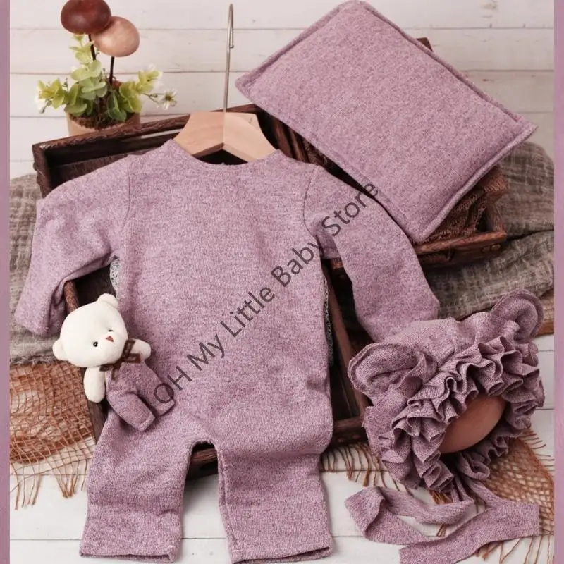 

M76C сладкий медведь ушей новорожденный фотомонтаж с удобным Romper & Cushions.