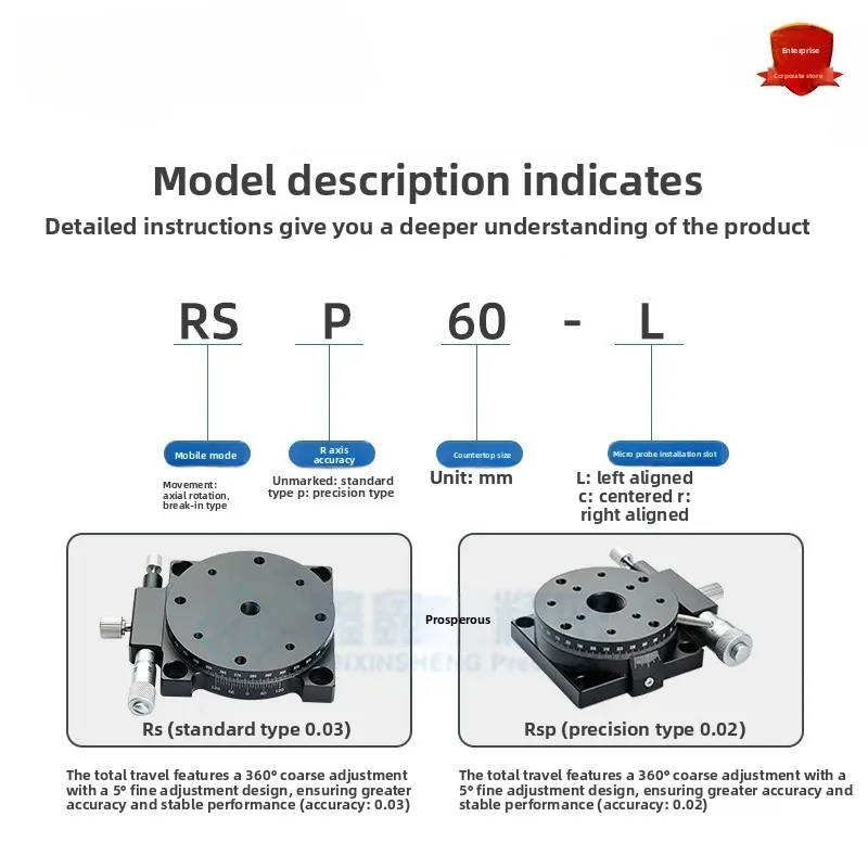 R-axis rotary slide RS/RSP40/60/80/RPG/ELF01/CGZR manual fine-tuning rotary platform