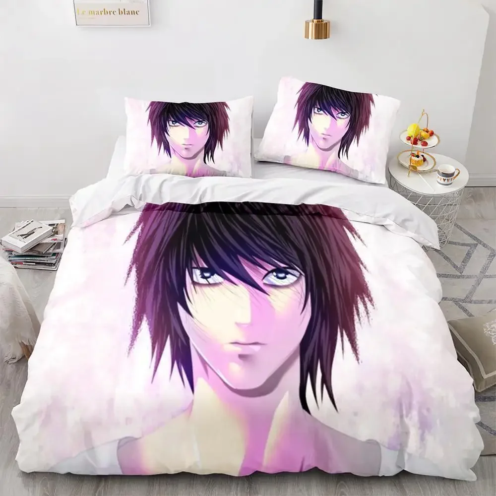 Death Note Bedding Set Single Twin Full Queen King Size Bed Set Adult Kids Bedroom Duvet cover Sets 3D Print Anime Death Note