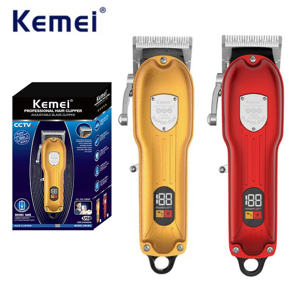 

Kemei Professional Hair Trimmer For Men Electric Hair Clipper Beard Rechargeable 10W Power Trimmer Barber Hair Cutting Machine