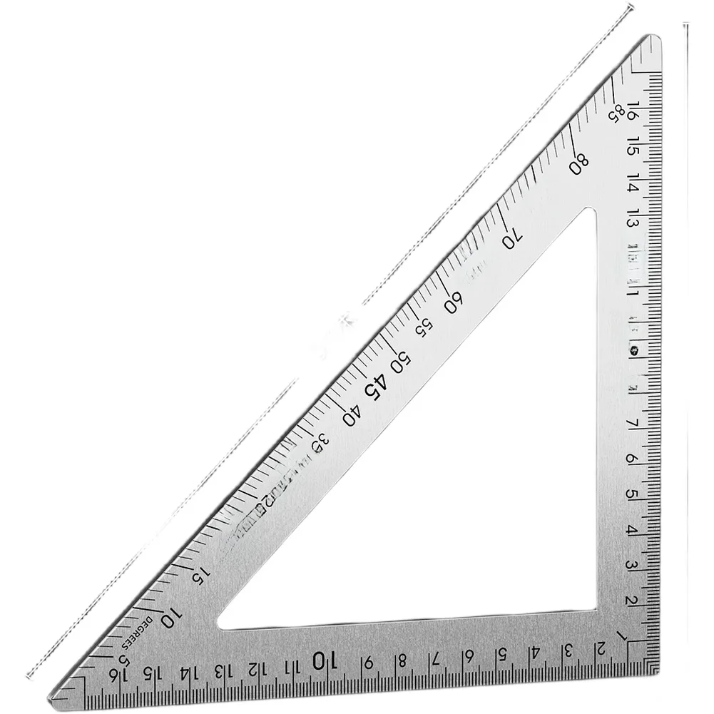 Stainless Steel Triangle Ruler 45 90 Degree Precision Set Square With Etched Scales For Woodworking Carpenter Measuring Tool