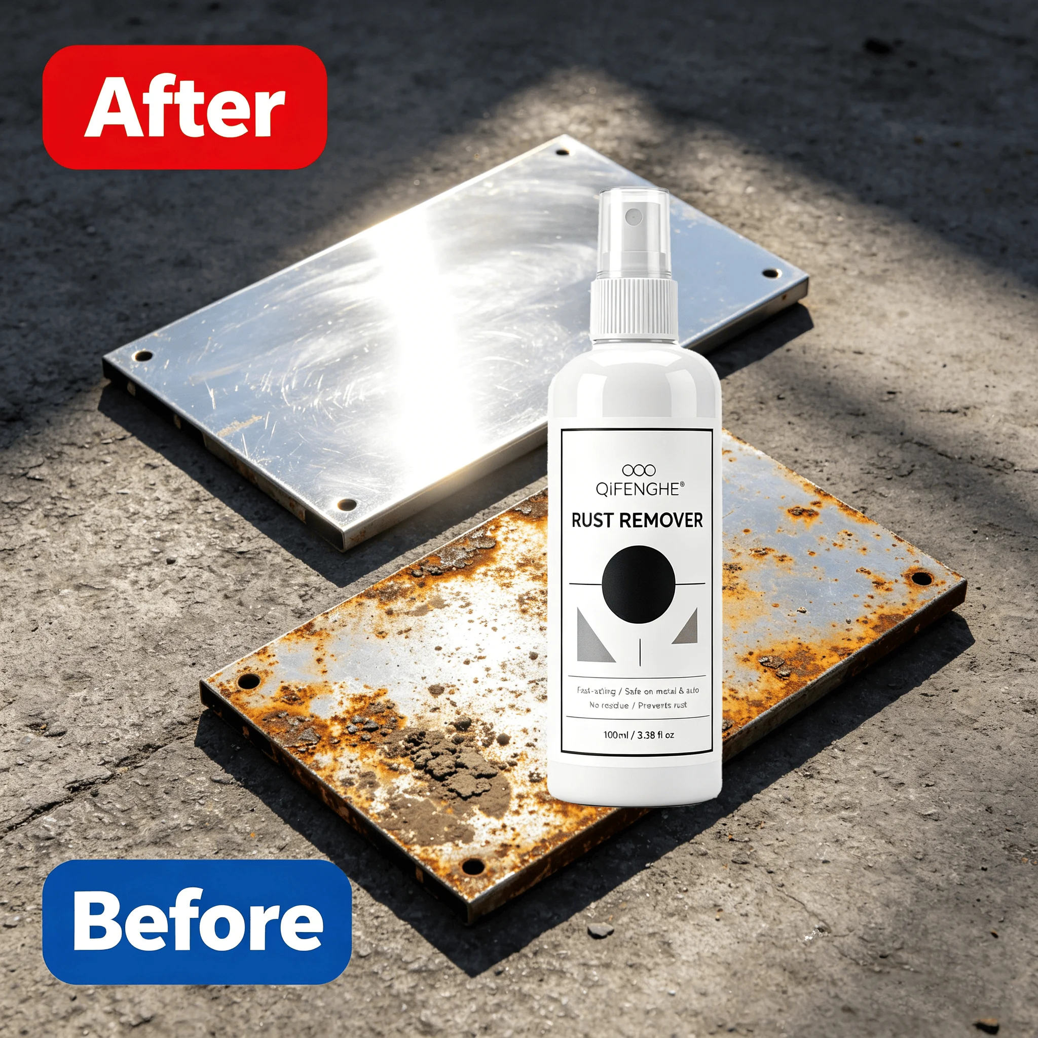 Fast-Acting Rust Remover, Multi-Surface for Metal Car Home Tile, No Damage, 100ml