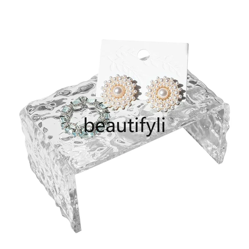 Transparent texture acrylic U-shaped frame fourth-step booth jewelry placement rack