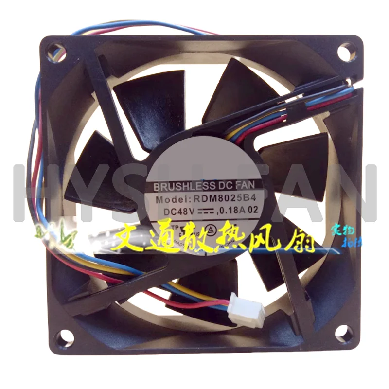 RDL8025B4 DC48V 0.13A0.18A Four-wire Temperature Control Cooling Fan RDM8025B4