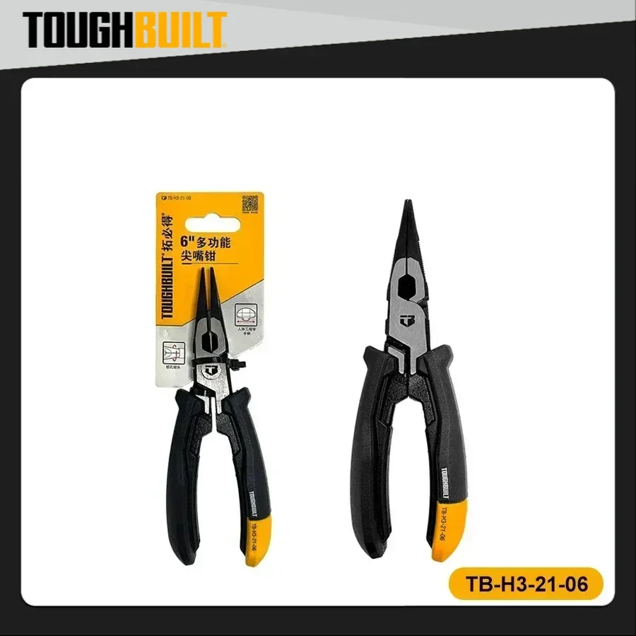 TOUGHBUILT TB-H3-21-06 Multi-Function Pliers Durable Pointed Nose Forceps Convenient Hand Tools 6 Inches Hand Tool