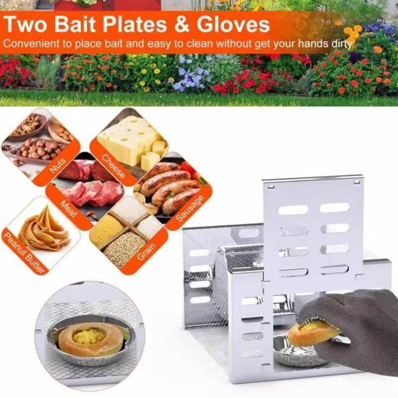 2 قطعة مصيدة الفئران البشرية الصيد والإفراج عن مصائد قفص الماوس الحية مع محاصرة الدورة المستمرة التلقائية هو ماوس القوارض السنجاب
