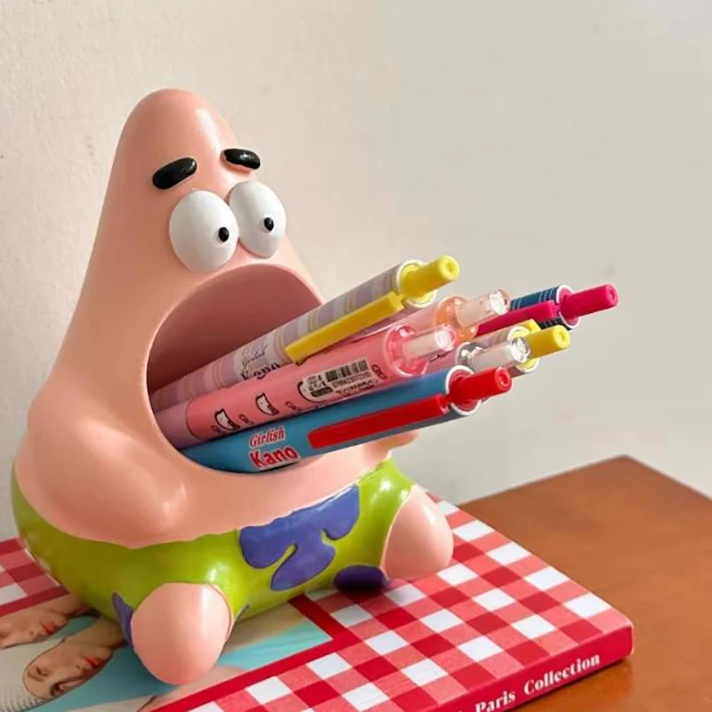 سبونجبوب سكوير بانتس باتريك ستار أصحاب القلم البلاستيكية لطيف الكرتون تخزين حلية أنيمي سطح المكتب الديكور لعب للفتيات الهدايا