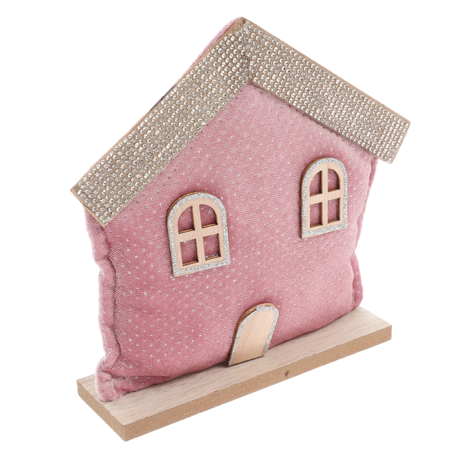 

1pcs Small House Decoration Craft Christmas For Desktop Tabletop Room Party Decor Xmas House Shaped Statue Festive Charm