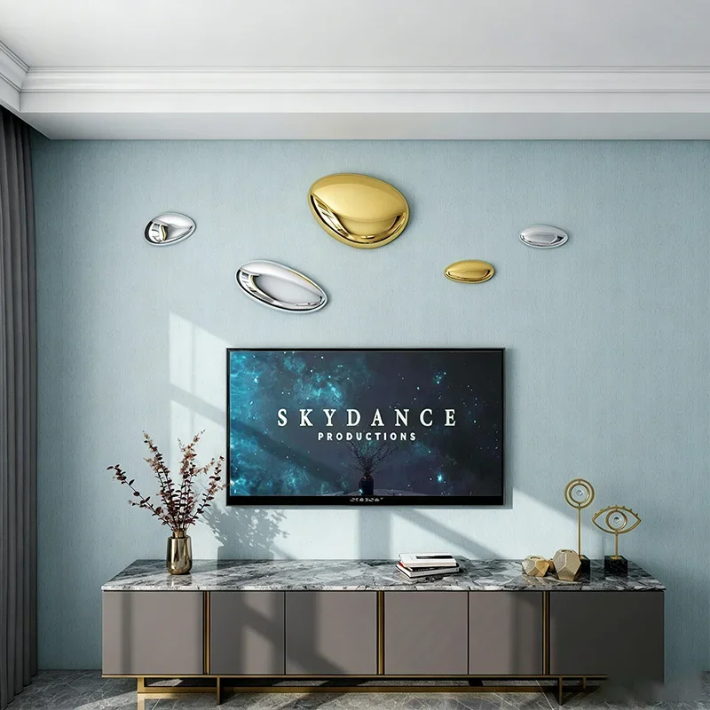 Luxury Pebble Wall Hanging 3D resin Abstract Wall Sculpture Home Decor for TV Background Living Room Dining Wall Ornament