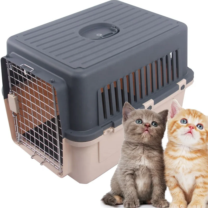 Travel feline cage pet Carrier Portable Light weight hot sale travel feline cage Small Animal outdoor Plastic transport cage