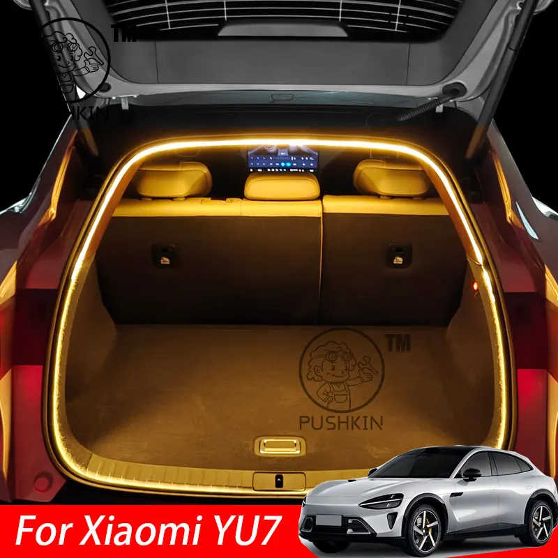 

For Xiaomi YU7 2025 Car Rear Trunk LED Light Bar Strip Trunk Interior Brightening Decorative Lamp Strip Automatic Light