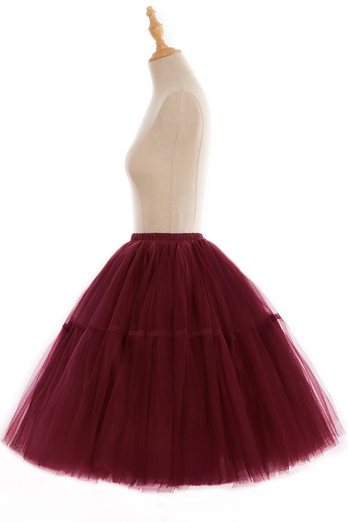 Fashion Multi-Layers Tulle Skirts Women Elastic Waist Fluffy Knee Length Tutu Petticoat Lolita Cosplay Christmas Underskirt image 6