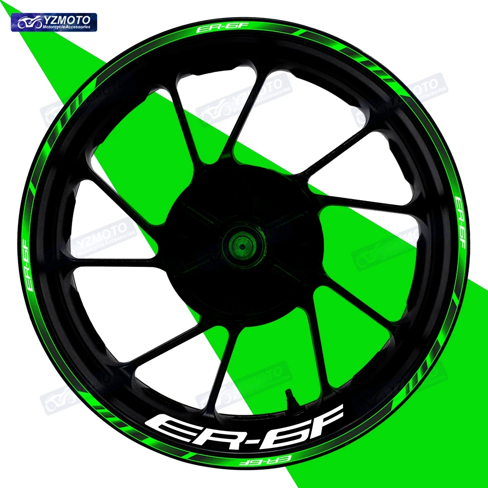 

Для мотоцикла ER6F ER 6F 17-дюймовая наклейка на ступицу переднего и заднего колеса, водостойкая светоотражающая модифицированная декоративная наклейка на обод