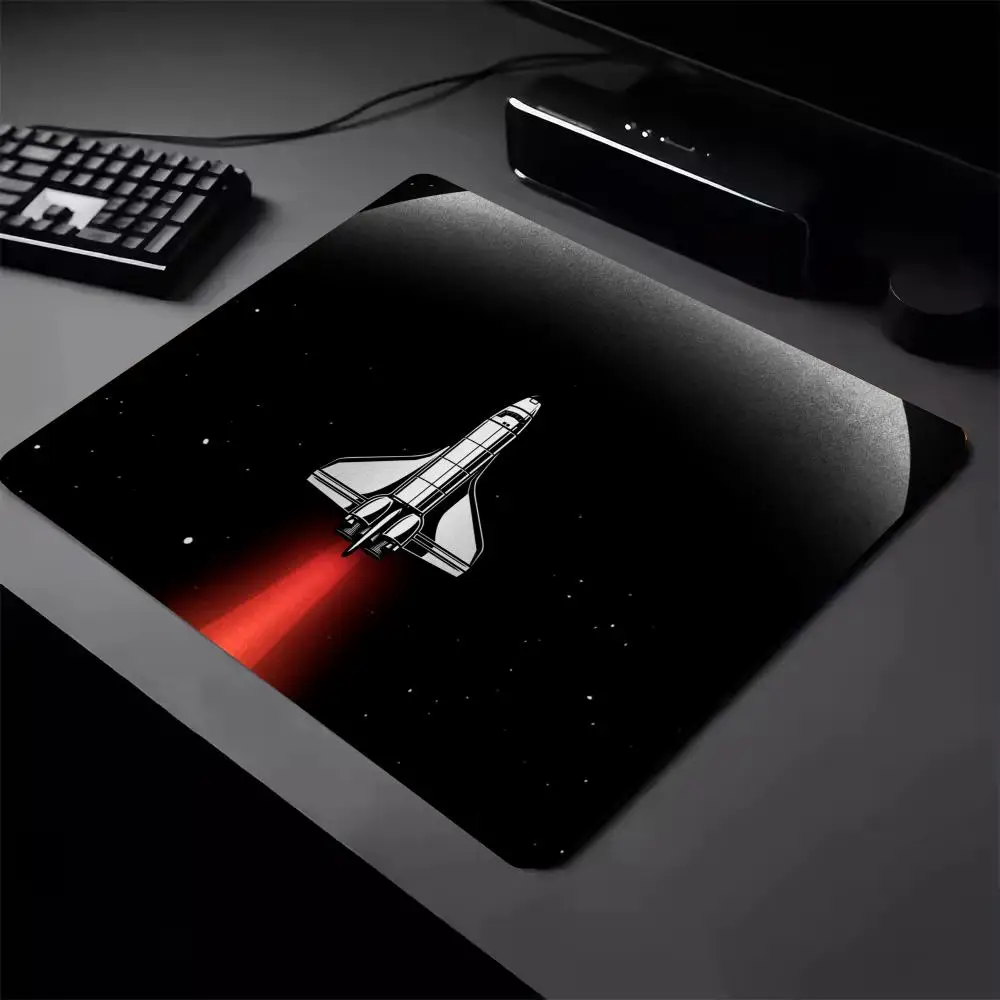 Space Rocket Mouse Pad Small Gaming Non-Slip Desk Mat Stitched Edge Keyboard Extended Desk Mat XS Computer Office Rug Mousepads
