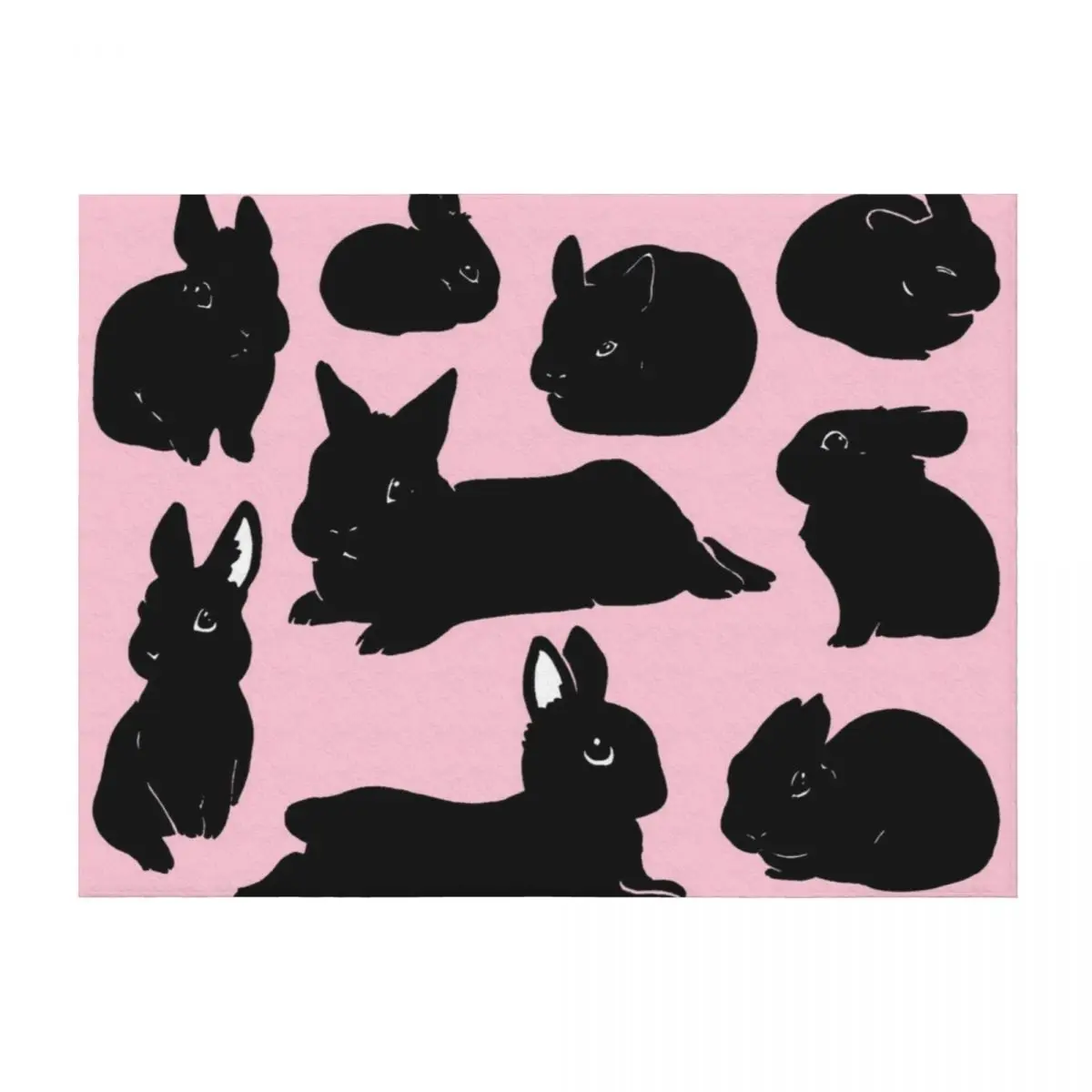 

Black Bunny Collection Throw Blanket Sleeping Bag Multi-Purpose Comforter Soft Big Blankets