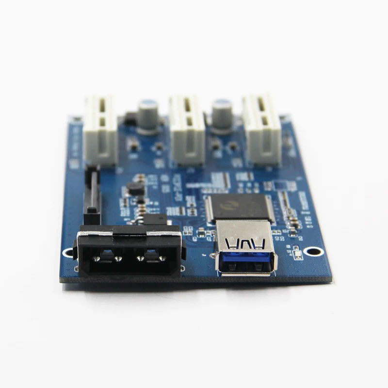 Karta rozszerzeń PCI Express PCI E 1X Slot Riser Card PCI-E 1 to 3 Expansion Adapter 2 Layer PCB Board + 60cm USB 3.0 Cable for Mining