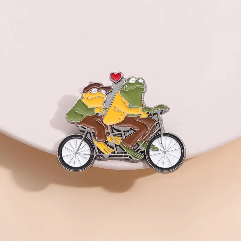 Frog and Toad Enamel Pin Custom Funny Story Cartoon Brooches Lapel Badge Backpack Clothes Accessories Gift for Friends Wholesale