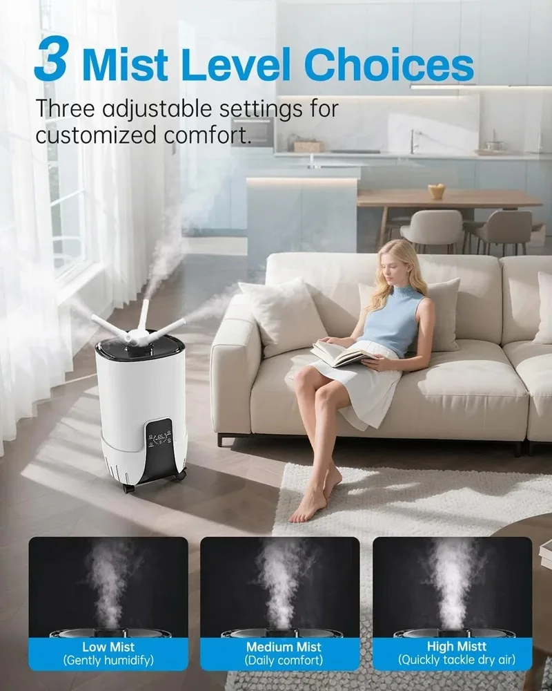 

【Best Choice】15L Large-Capacity Industrial Humidifier for Home/Commercial Use - Ultra Mist Output Quiet Industrial Humidifier