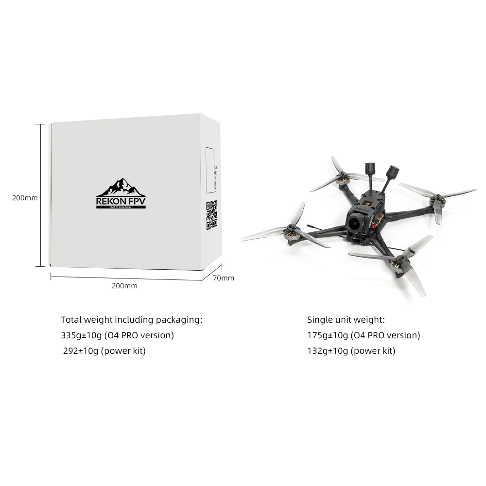 HGLRC Rekon5 LITE 5 Zoll FPV Long Range Drone Quadcopter – WTFPV (Ohne Cam VTX) / O4 Pro