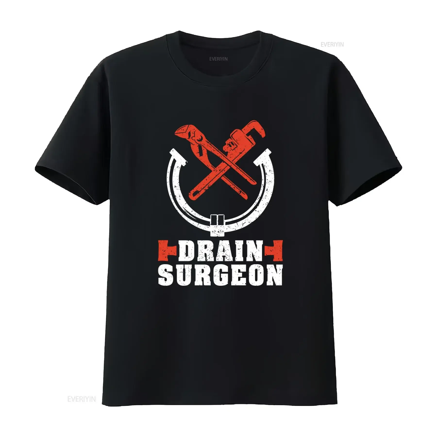 Drain Surgeon Plumber Wrench T Shirt Funny Design vintage Washed Casual Slightly Stretched fashion homme Soft Comfortable