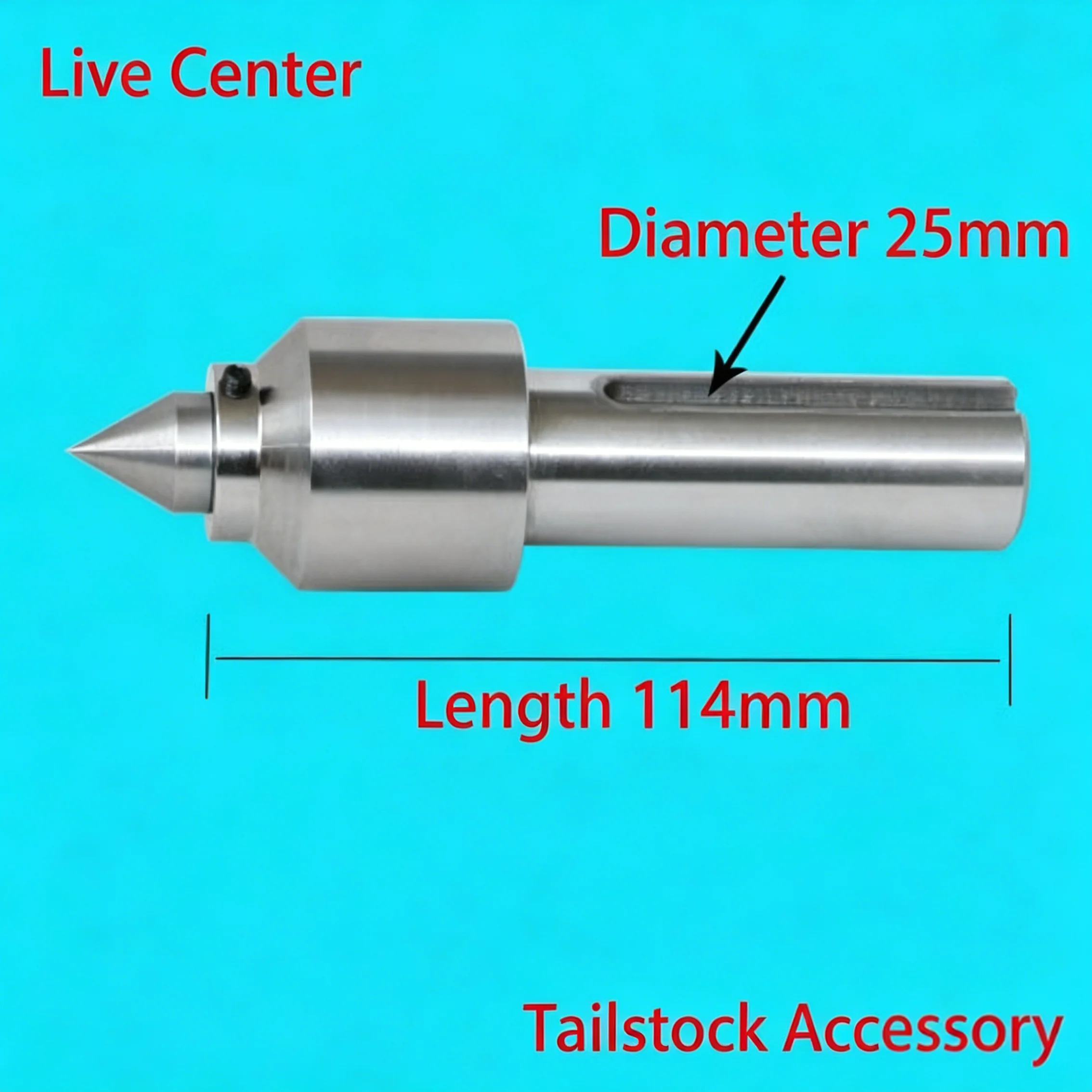 25mm Diameter Lathe Live Center Tailstock Revolving Center 114mm/142mm/154mm Length Precision Machine Tool Accessories