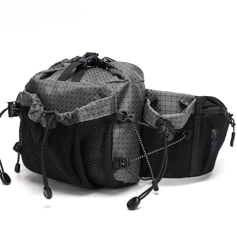 Unisex Large Capacity Crossbody Waist Bag Water Bottle Umbrella Holder for Hiking Cycling