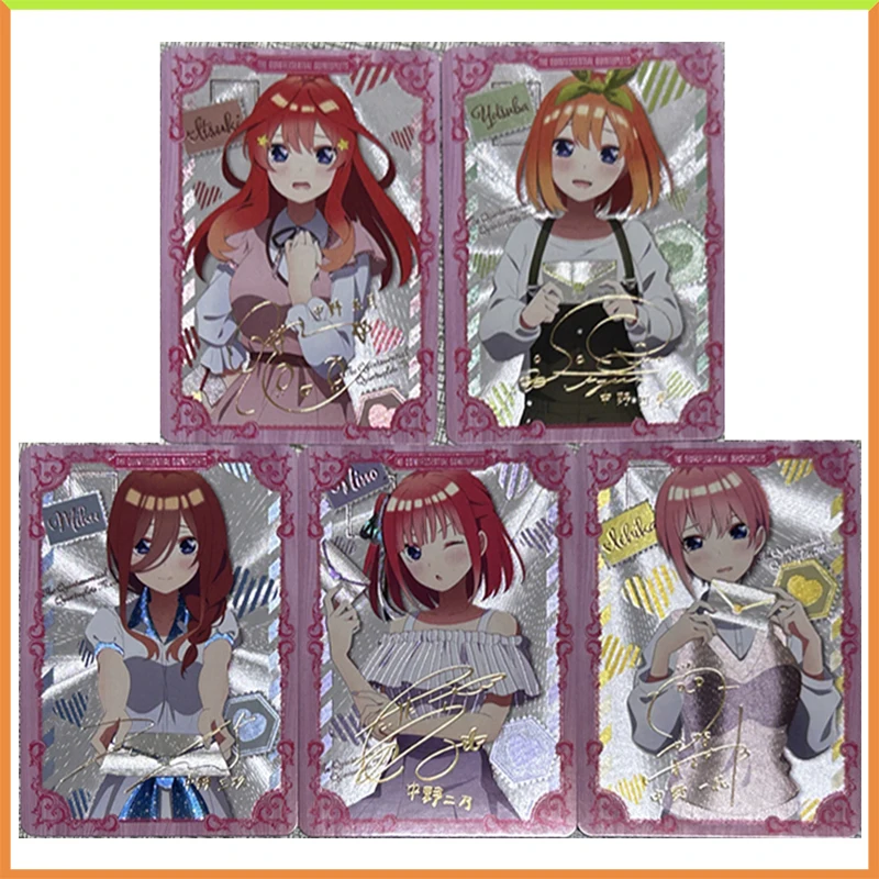 Anime The Quintessential Quintuplets DIY ACG Refraction Foil Nakano Nino Ichika Toys for boys Collectible Cards Birthday Gift