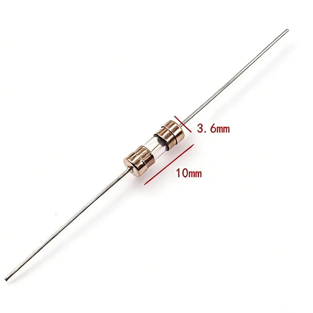 20pcs 3.6*10MM Fuse 100MA 0.5A 1A 1.5A  2A 3A 3.15A 4A 5A 6.3A 8A 10A 15A 20A 3x10 250V Glass Tube Fuse Fast Break With Pin