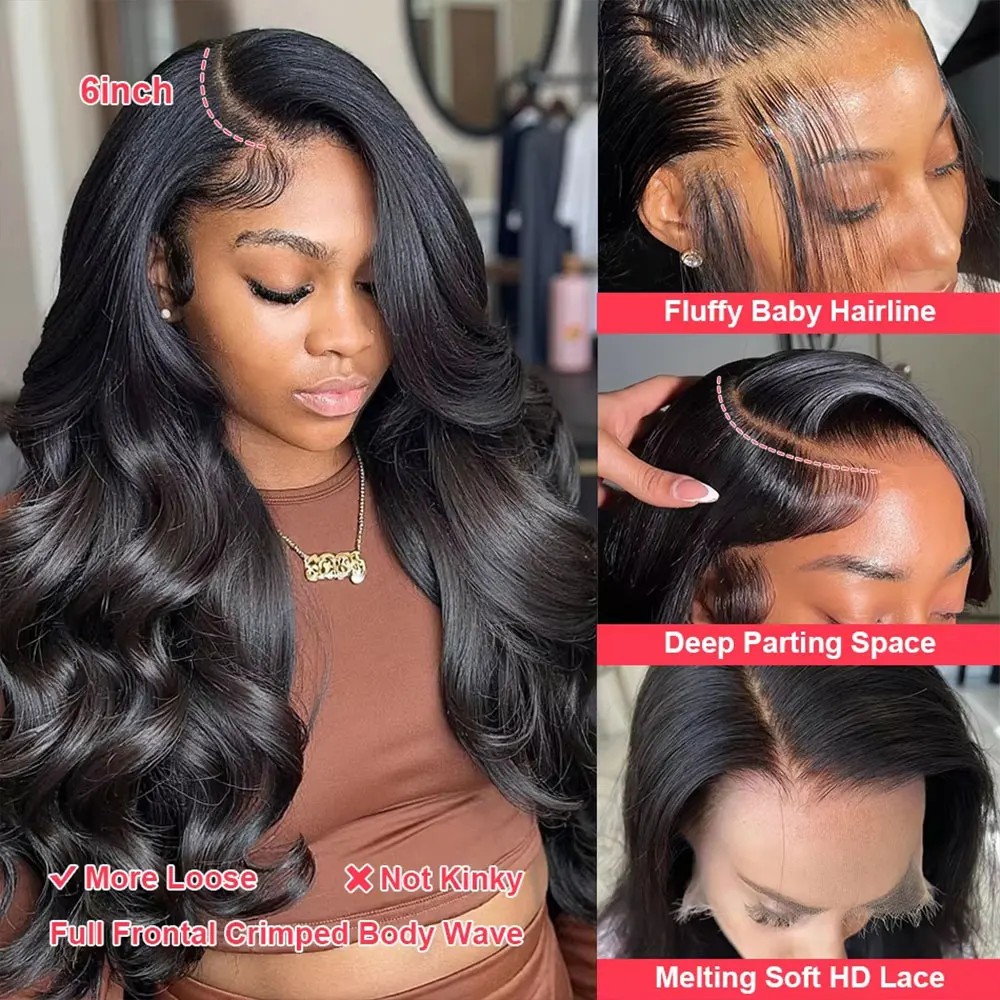 Parrucca frontale in pizzo trasparente 13x6 13x4 HD con densità del 250% Parrucca senza colla 5x5 Parrucca per capelli umani per le donne Parrucche brasiliane