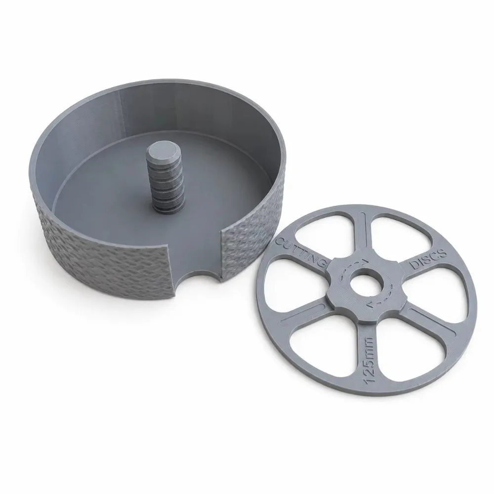 Protective Case Cutting Disc Storage Box Screw Locking Lid Stackable Angle Grinder Disc Holder Threaded Post Grinding Wheel Case