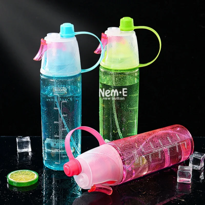 20.3oz Sports Water Bottle Portable Leakproof Spray Water Cup Durable BPA Free Plastic Drinking Jug Outdoor Travel Gym Drinkware