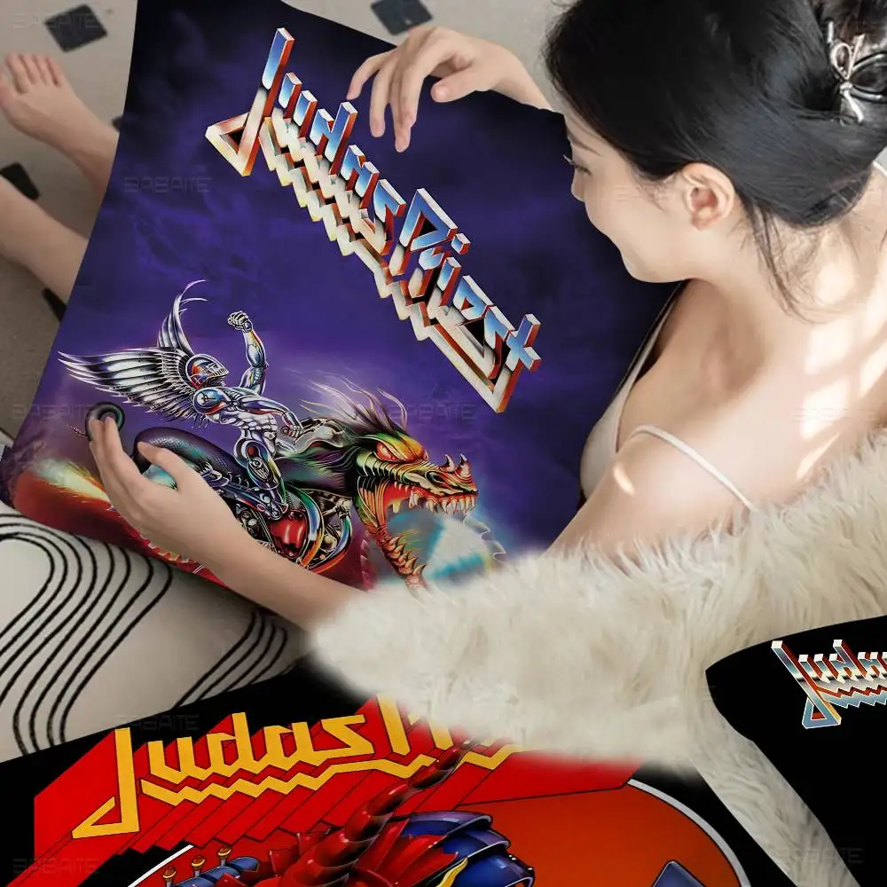 Dark Heavy Metal Band J-Judas P-Priest Pillow Gifts Home Office Furnishings Bedroom Sofa Car Cushion Cover Case 45x45cm