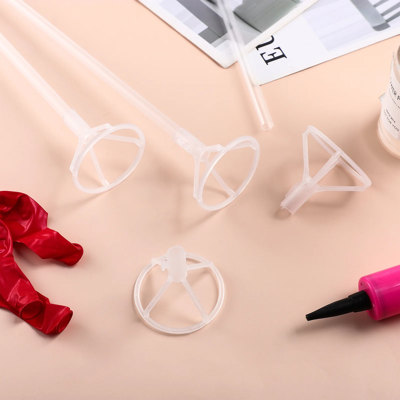 

50Pcs Balloon Cup Stands Reusable Balloon Supporting Sticks for Large Small Balloons Birthday Party Event Decoration Holder
