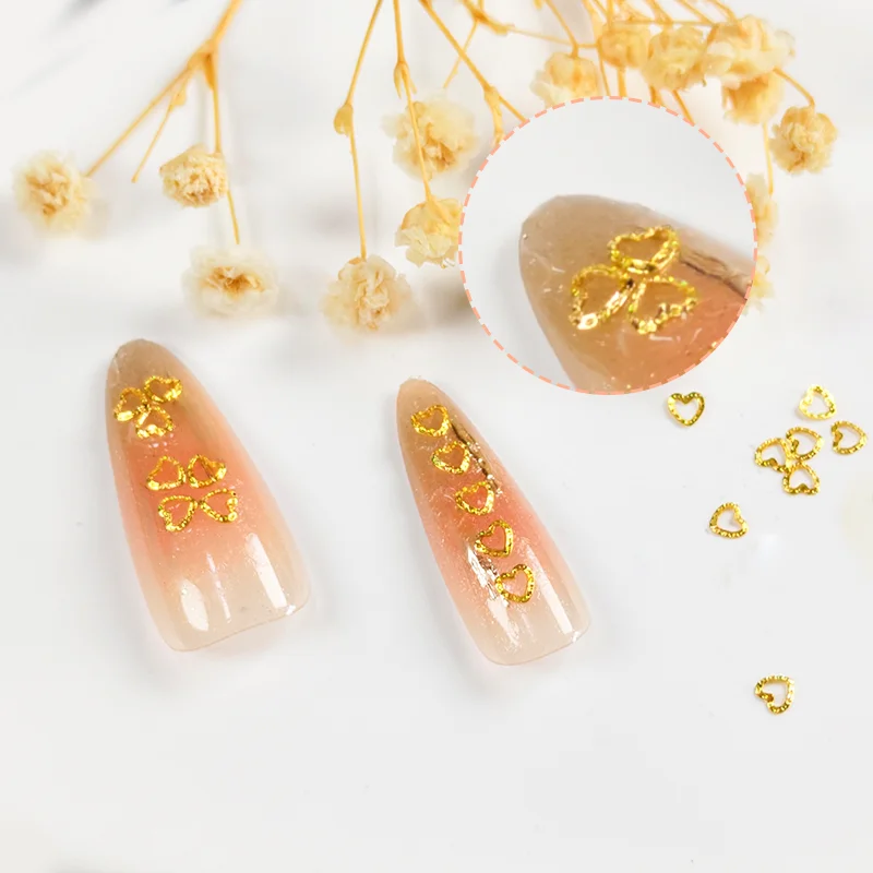 5000 قطعة/الوحدة الذهب الفضة الجوف الملتوية حلقة المسامير ترصيع سبائك معدنية مسمار الفن زينة ثلاثية الأبعاد ملصقات الأظافر ذاتية الصنع/السحر