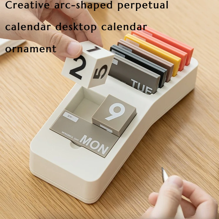

2026 Creative Arc-shaped Perpetual Calendar Desktop Small Decorative Item for Home Living Room Decoration