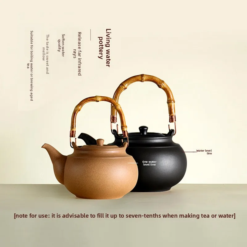 Ceramic Baoman enclosure stove brewing tea, ceramic pot, kettle, beam pot, teapot, heat-resistant household brewed Pu'er teapot