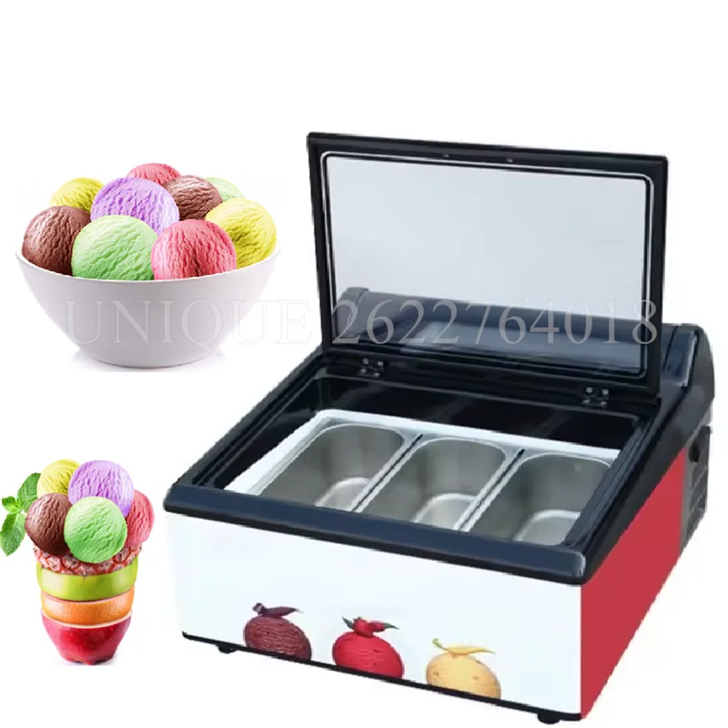 

Electric Household Freezer Desktop Commercial Ice Cream Display Cabinet Frozen Dessert Refrigerator Ice Counter Refrigerator