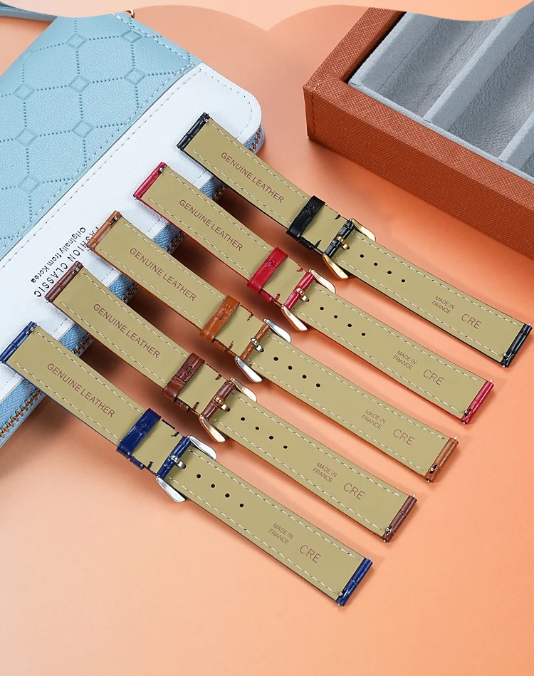 15mm 17mm 18mm 20mm Quick Release Genuine Cowhide Leather Watch Strap For Cartier Santos Dumont Tank London series Unisex