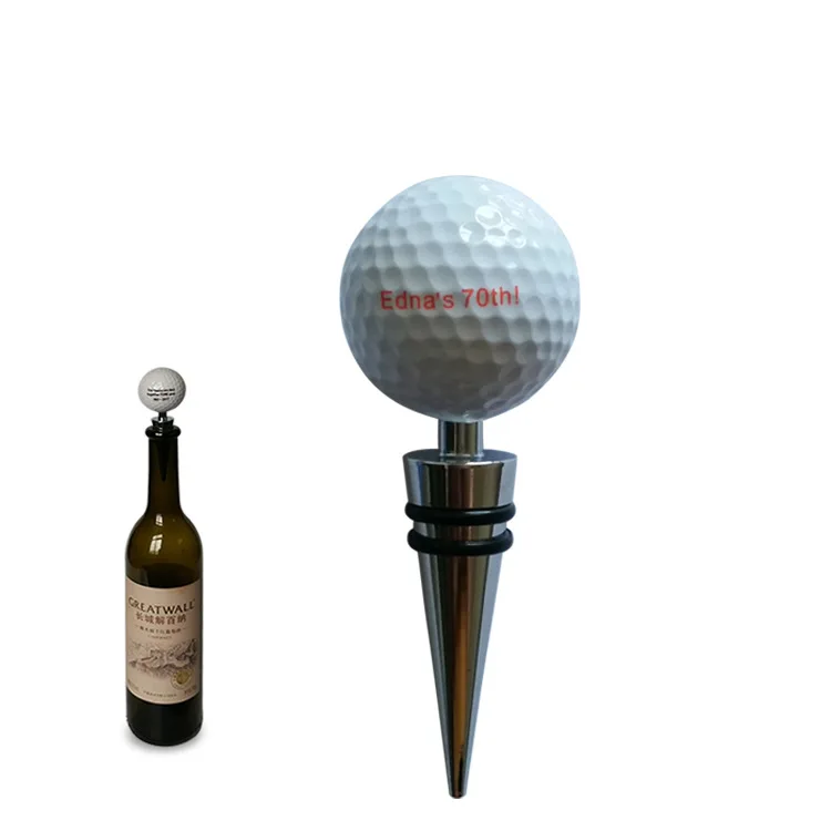 1 قطعة كرة جولف النبيذ مثبت زجاجي سبيكة كرة جولف النبيذ مثبت زجاجي مع صندوق 11.2X4.2X4.2 سنتيمتر سدادات زجاجات المشروبات البيرة