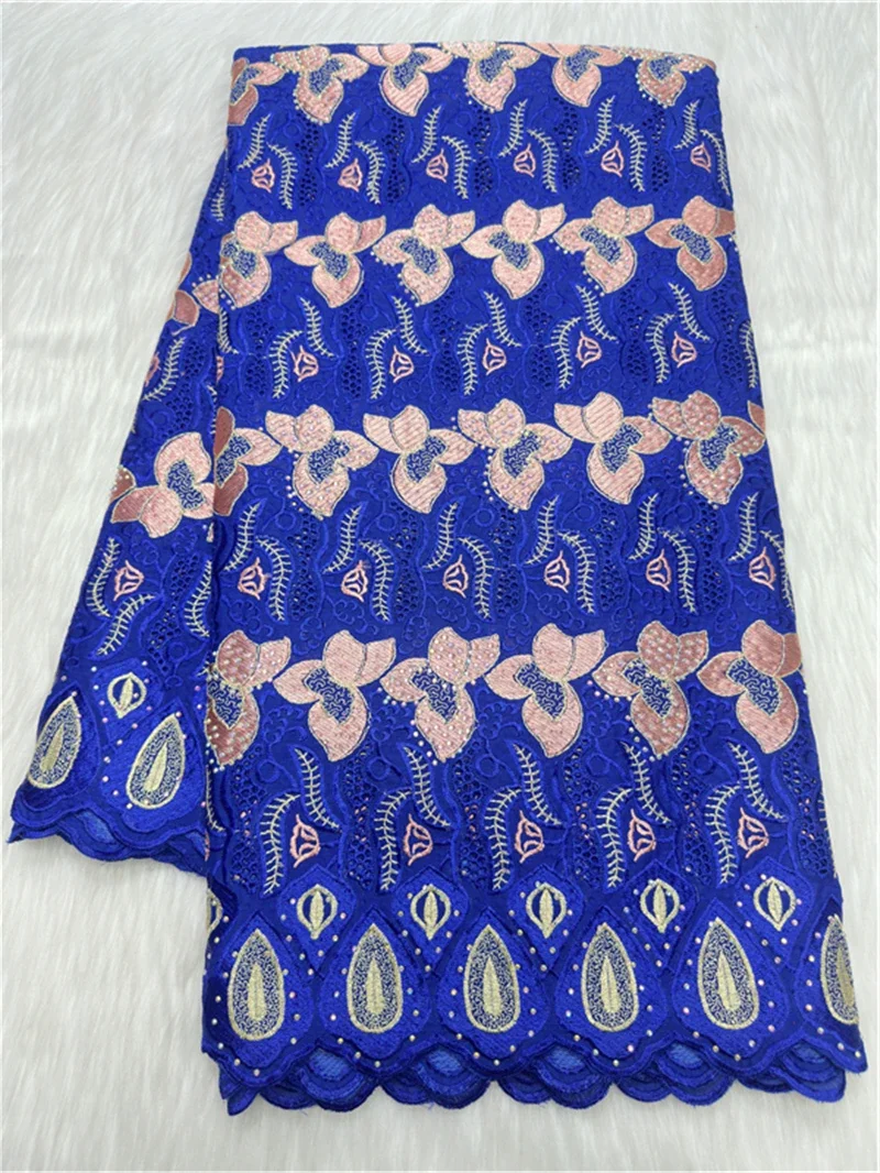 

5-ярдовая тяжелая вышивка бисером, африканская 100% хлопчатобумажная ткань премиум-класса, высокое качество, швейцарская вуаль, кружево, популярный стиль Дубая 27L582401