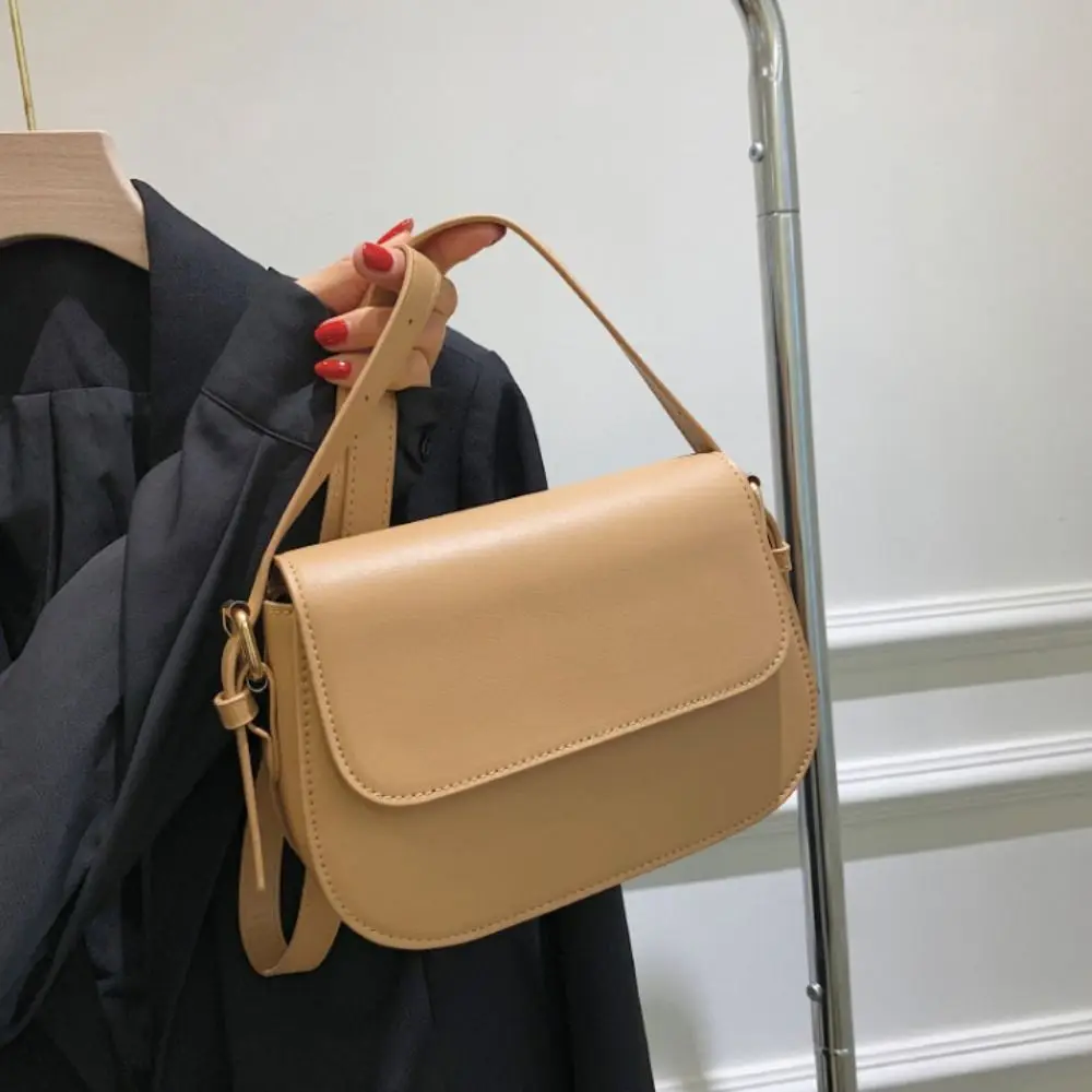 

Fashion Square Flap Crossbody Shoulder Bag Leather Korean Style PU Shoulder Bag Solid Color Coin Purse Women Crossbody Bag Girl