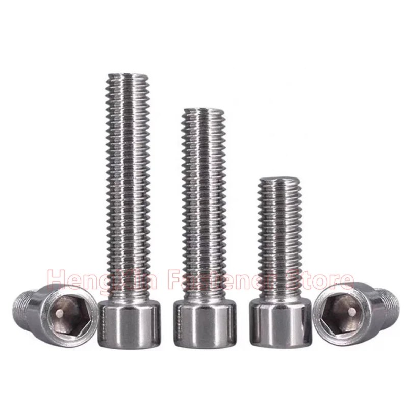 M6 M8 M10 201 Stainless Steel Small Hexagon Socket Head Cap Screw Bolt Narrow Outer Diameter Thin Head Rod Length 8-120mm