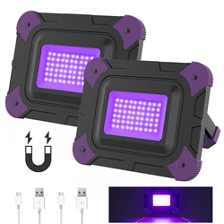 1/2 PCS LED UV Black Lights Work Light Stage Blacklight Ultraviolet Flood Effect Light for Halloween Xmas Dance DJ Disco Party