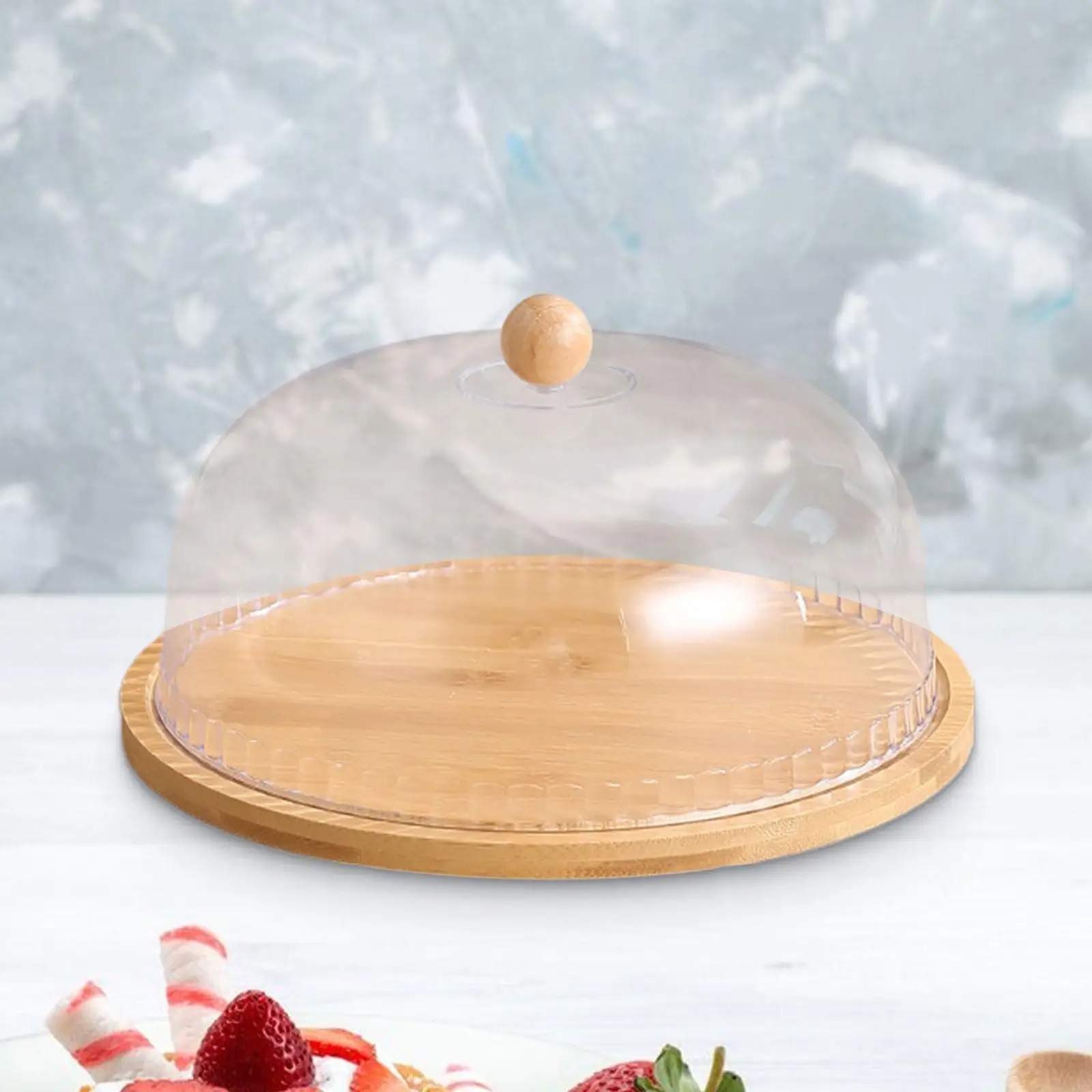 Cake Stand Appetizers Cookies with Dustproof Dome Cover Pastries Multifunctional Round Serving Tray Cake Holder Dessert Plate