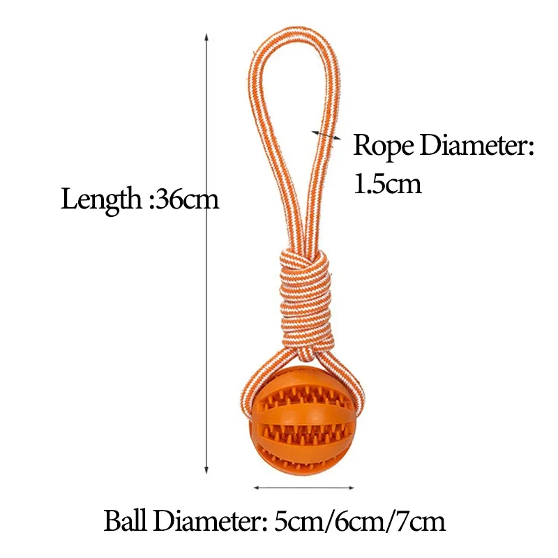 Interactive Dog Rubber Leaking Balls with Rope for Small Large Dogs Cats Chewing Bite Resistant Toys Pet Treat Balls Dog Supplie