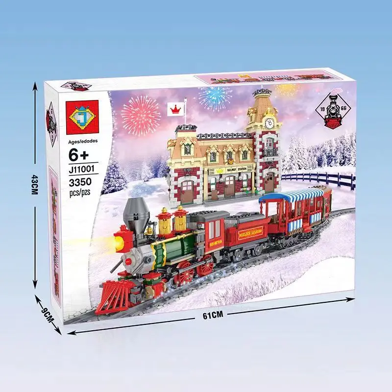 Jprospects-décennie s de construction pour enfants, train compatible Lego 31001, Disneyland, télécommande, assembler des jouets, garçons et filles, 001, 11442, 71044