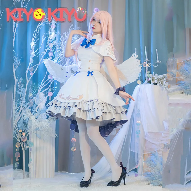 

KIYO-KIYO Blue Archive Coaplay Misono Mika Cosplay Costume Anime Misono Mika White Dress Hallween Costumes