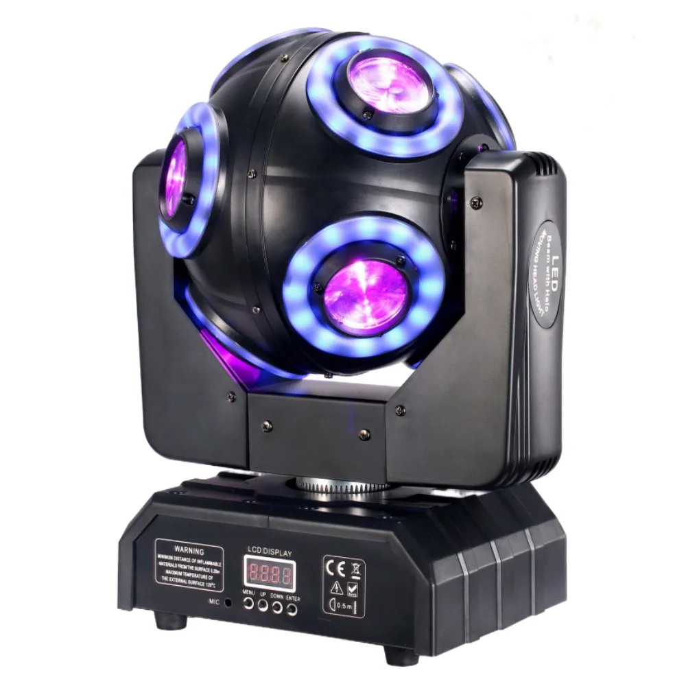 

8x15W Moving Head Beam Light with Halo, 150w RGBW 4in1 LED DJ Stage Lights, 360°Rotation Moving Head DMX 512 with Sound Activate